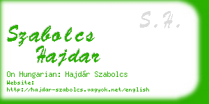 szabolcs hajdar business card