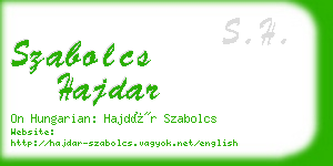 szabolcs hajdar business card